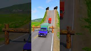 Trucks amp Bus vs Log Trap  BeamNGDrive beamngdrive beamdrive truck shorts [upl. by Fredek524]