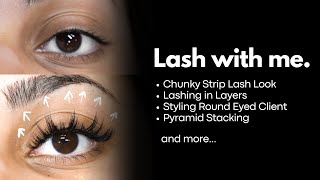 LASH WITH ME  CHUNKY STRIP LASH TUTORIAL  VOLUME EYELASH EXTENSION STYLING amp MAPPING [upl. by Heintz985]