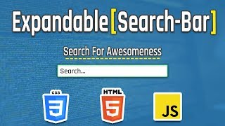 Lets Create an Expandable Search Bar on Vanilla JS and CSS With Animation [upl. by Kemppe404]