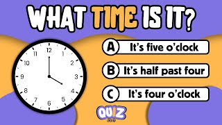 WHAT TIME IS IT  Oclock and half past  Quiz Academy [upl. by Notgnirrac123]