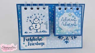 TischAdventskalender Schneeflockentraum mit Cinch  Stempelitis mit Produkten von Stampin Up [upl. by Kaczer]