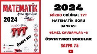 MİKRO TYT SORU BANKASI  TEMEL KAVRAMLAR Syf 75 umiter55 yks2024 [upl. by Utica]