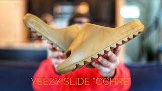 YEEZY SLIDE “OCHRE” REVIEW [upl. by Ahsiyn]