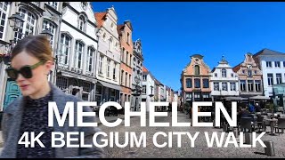 4K The city of Mechelen Antwerp Belgium virtual walk with natural sounds [upl. by Eittap735]