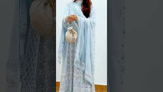 Powder Blue Anarkali with Chikankari amp Embellishments [upl. by Arraik285]