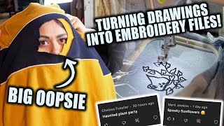 HOW TO TURN YOUR DRAWINGS INTO EMBROIDERY FILES Using Procreate InkScape amp InkStitch [upl. by Nrobyalc381]