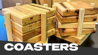 DIY WOODEN COASTERS  Beginner and Intermediate Designs  woodworking [upl. by Estas307]