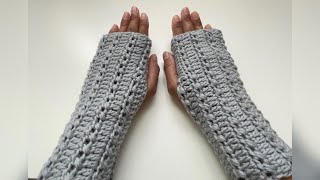 Crochet  Fingerless Hand Gloves  Very Easy and Quick Pattern [upl. by Blen433]