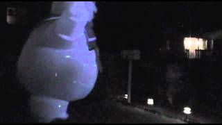 2011 Halloween  Stay Puft Marshmallow Man Inflatable Lawn Decoration Costume Modification [upl. by Akimahc924]