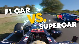 F1 Car vs Supercar at Mount Panorama circuit in Bathurst 🇦🇺 [upl. by Zielsdorf]