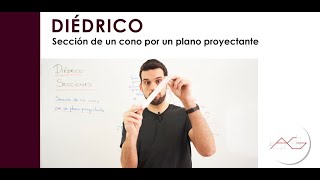 Diédrico Sección de un cono por un plano proyectante [upl. by Loeb290]