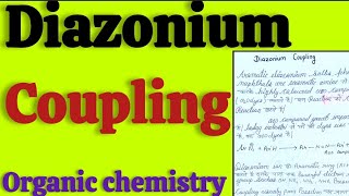 Diazonium coupling in hindi  Organic chemistry MSc hindi notesRitikahennatutorial [upl. by Betty]