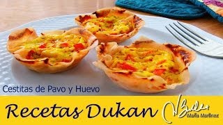 Desayuno Dukan fase Ataque Cestitas de Pavo y Huevo  Dukan Diet PP Breakfast [upl. by Kirch]