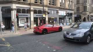 Mario Balotelli drives around Manchester in Red Ferrari [upl. by Sugar]