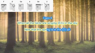 Seasons in the Sun by Terry Jacks play along with scrolling guitar chords and lyrics [upl. by Akselaw]