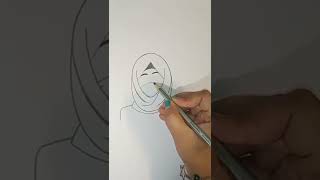 How To Draw Hijab Girl🧕 Step By Step shorts hijabgirl drawing [upl. by Collin]