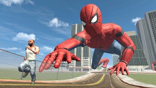 Franklin Fight Giant SpiderMan in Indian Bike Driving 3D [upl. by Suanne149]