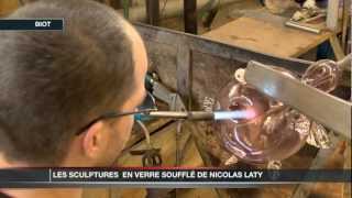 Nicolas Laty sculpteur verrier à Biot [upl. by Faria182]