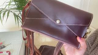 Portland Leather Goods Envelope Crossbody in Cognac [upl. by Ailb]