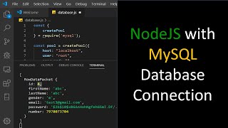 MySQL Database connection from node js application [upl. by Woodrow]