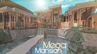 Bloxburg Mega Mansion Modern Warm House NO LARGEPLOT  House Build [upl. by Kalindi]