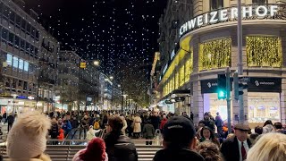 Zurich Christmas lights Bahnhofstrasse walk 4K HDR 60 fps November 2022 [upl. by Eelyah463]