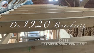 Project Boerderij S02E51  Verdiepingsbalken week 1 [upl. by Ailemap]