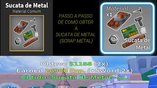 Passo a passo de como pegar o material Sucata de metal Scrap Metal no blox fruits Roblox [upl. by Lehacim42]