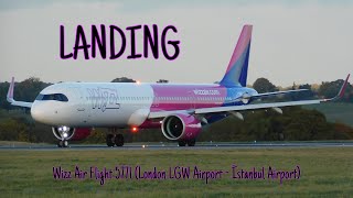 Wizz Air Flight 5771 London LGW Airport  İstanbul Airport Landing 18122023 [upl. by Lohcin327]