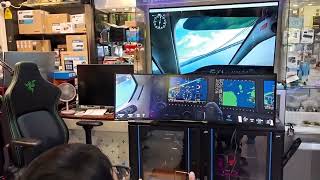 Flight simulator with Samsung Odyssey G9 on Ergotron HX setup and Big OLED and G9 as UI monitor [upl. by Auoz960]