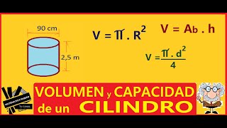 VOLUMEN y CAPACIDAD en LITROS de CILINDROS paso a paso [upl. by Nnylsaj]