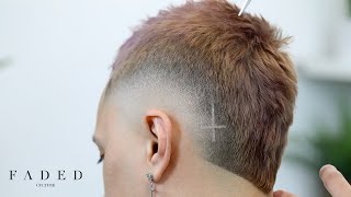 BARBER TUTORIAL MOHAWK FADE HAIRCUT FOR BEGINNERS [upl. by Kantor183]