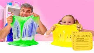 Nastya slime okulunda slime yapmayı öğreniyor  Çocuklar için video serisi [upl. by Brianne]