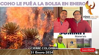 COMO LE FUÉ A LA BOLSA DURANTE EL MES DE ENERO DE 2024  Informe CIERRE COLOMBIA 31 de Enero [upl. by Cari]