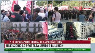 Primera marcha piquetera contra Milei dos detenidos acusados de resistencia a la autoridad [upl. by Unhsiv]