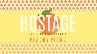 Hostage  Billie Eilish Lower Key  Piano Backing Track [upl. by Atnahsa]