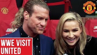 WWE Stars Dolph Ziggler and Natalya Visit Manchester United  Manchester United [upl. by Devonna]