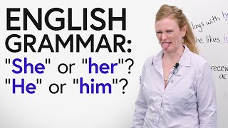 “She” or “her” “He” or “his” Subjective amp Objective Pronouns [upl. by Lebazej]