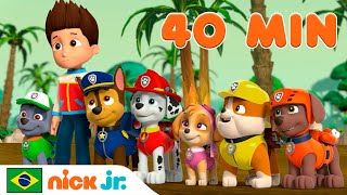 Patrulha Canina  40 MINUTOS dos MELHORES resgates  Nick Jr em Português [upl. by Ahsek]