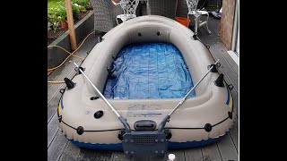 Adding an outboard motor mount transform to an inflatable dinghy boat  Intex Excursion 5 [upl. by Jaimie64]