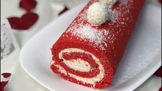 Ricetta Sprint ROTOLO red velvet al cocco  DOLCE FACILE e VELOCE per festeggiare S Valentino [upl. by Finstad777]