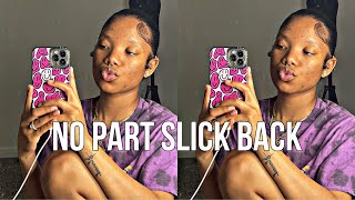 HOW TO  NO PART SLICK BACK BUN  NATURAL HAIR [upl. by Graubert]