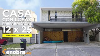 HERMOSA CASA con LOSAS PREFABRICADAS de CONCRETO y JUEGO DE ALTURAS  12 x 25  Obras Ajenas Cancún [upl. by Timus991]