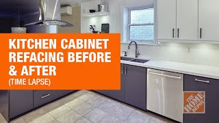 Kitchen Cabinet Refacing Before amp After  The Home Depot Canada [upl. by Assirahs]