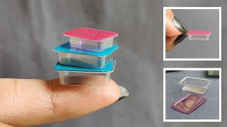 DIY Miniature Tupperware box Tutorial  Step by Step Tutorial  Dollhouse Miniatures [upl. by Eelrahs]