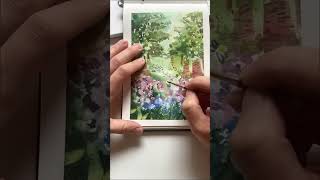 Aquarelle paysage facile  peindre une forêt à l’aquarelle 🌳 avec le fluide de masquage [upl. by Hacceber]