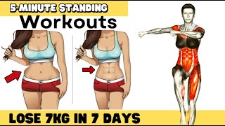 LOSE 7 LBS  IN 7 DAYS  7 STANDING EXERCISES  ANY One Can Do It [upl. by Alejo]