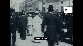 1900s London Street Scenes Rare Footage 35mm [upl. by Enyluqcaj]