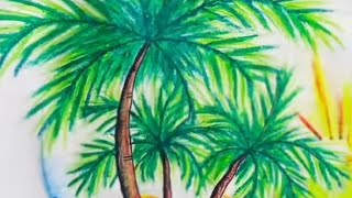 How to draw Coconut tree step by step [upl. by Lemmie]