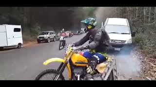 1981 Suzuki PE175 during Vinduro heading off to a Enduro race moving w sound [upl. by Ased]